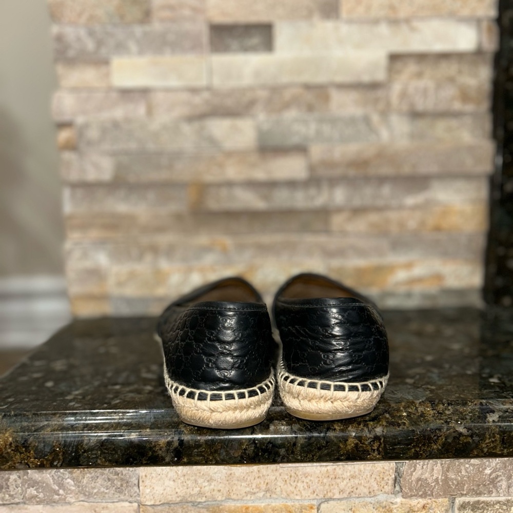 Gucci Black Espadrille Slip-On Shoes - Picture 4 of 4